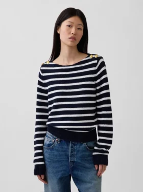 100% katoenen trui met relaxte bootnek