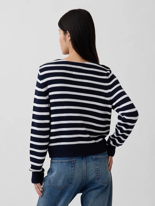 100% katoenen trui met relaxte bootnek