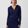 100% katoenen vest met rits en kabelpatroon