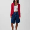 100% katoenen vest met rits en kabelpatroon