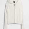 100% katoenen vest met rits en kabelpatroon