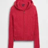 100% katoenen vest met rits en kabelpatroon