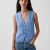 100% katoenen vest met zakken