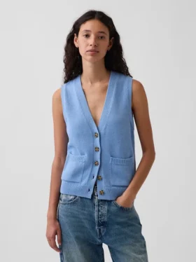 100% katoenen vest met zakken