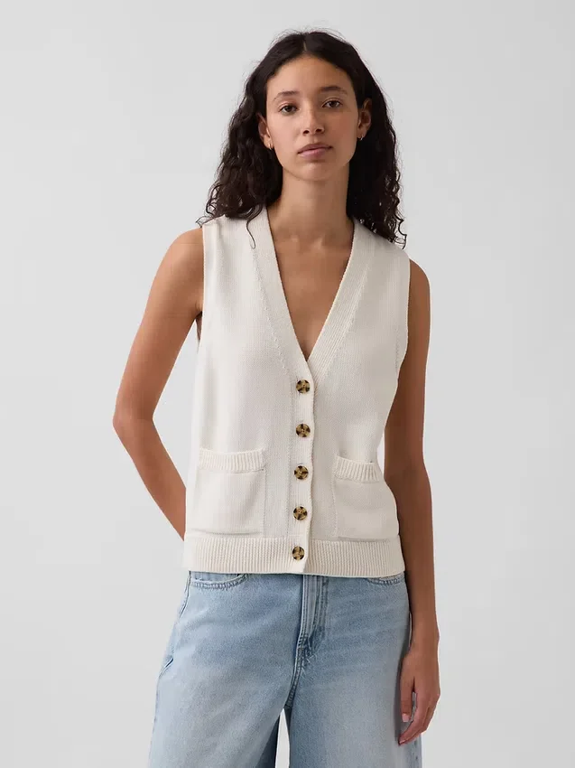 100% katoenen vest met zakken