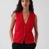 100% katoenen vest met zakken