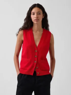 100% katoenen vest met zakken
