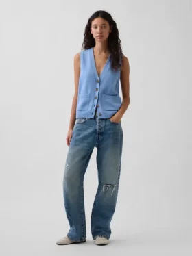 100% katoenen vest met zakken