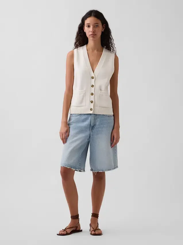 100% katoenen vest met zakken