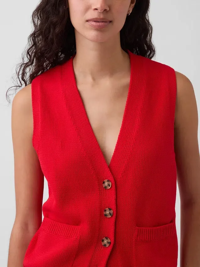 100% katoenen vest met zakken