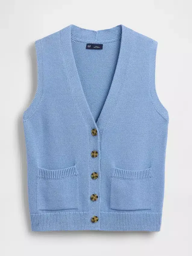 100% katoenen vest met zakken