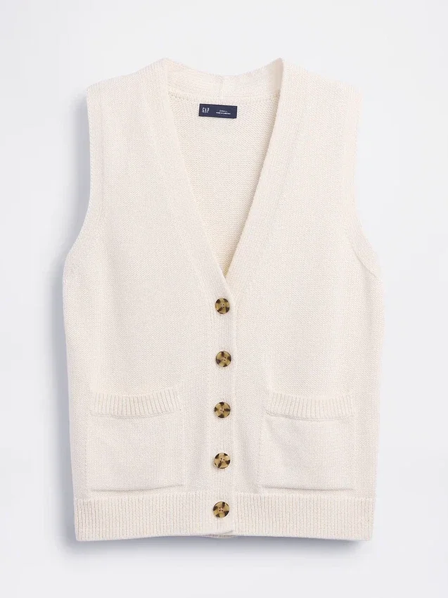 100% katoenen vest met zakken