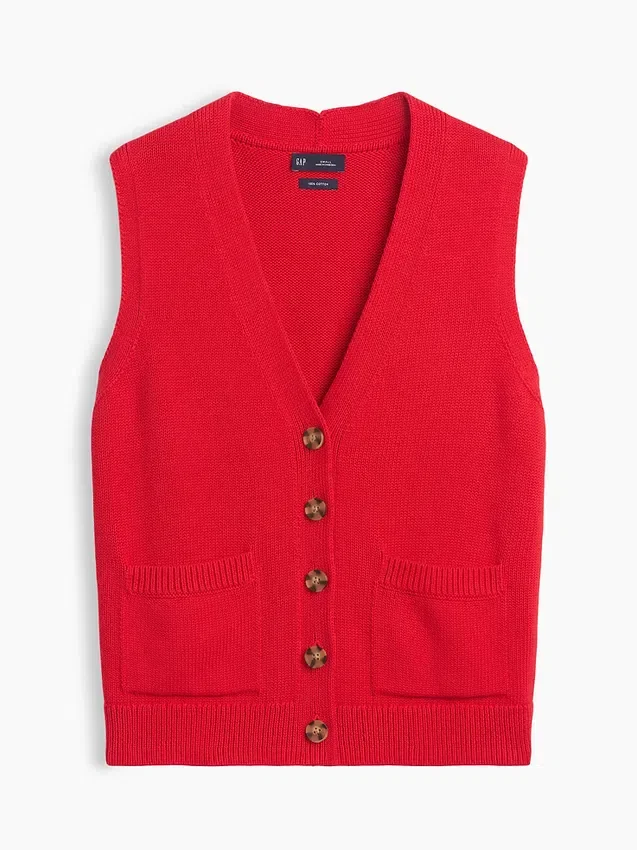 100% katoenen vest met zakken