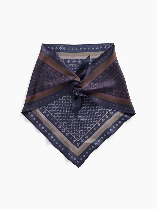 100% zijden oversized driehoekige bandana-sjaal
