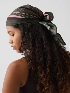 100% zijden oversized driehoekige bandana-sjaal