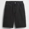 11" denimkorte broek met middelhoge taille en lang model