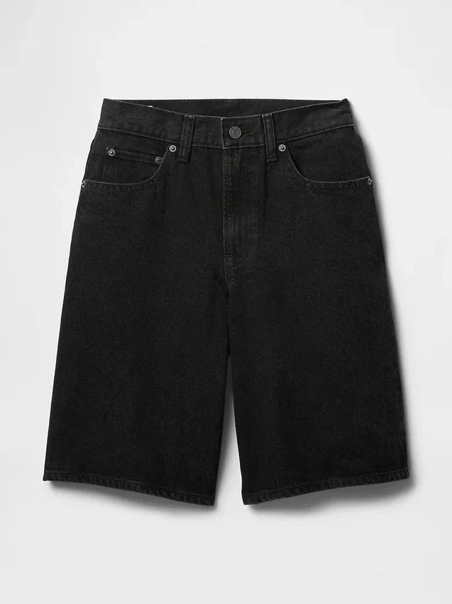 11" Mid-rise lange korte broek van denim