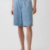 11" Mid Rise Ultrasoft Easy Stripe Longline denimkorte broeken