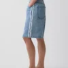 11" Mid Rise Ultrasoft Easy Stripe Longline denimkorte broeken