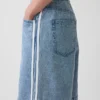 11" Mid Rise Ultrasoft Easy Stripe Longline denimkorte broeken