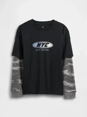 2-in-1 T-shirt met logo voor kinderen