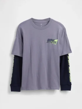 2-in-1 T-shirt met logo voor kinderen