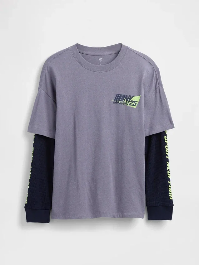 2-in-1 T-shirt met logo voor kinderen