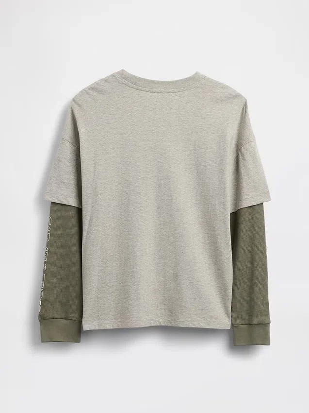 2-in-1 T-shirt met logo voor kinderen