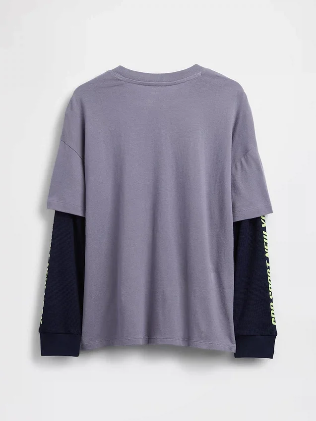 2-in-1 T-shirt met logo voor kinderen