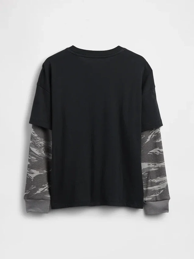 2-in-1 T-shirt met logo voor kinderen