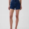 3,5" hoge taille, relaxte rechte korte broek in matrozenstijl