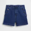 3,5" hoge taille, relaxte rechte korte broek in matrozenstijl