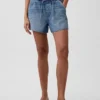3,5” laaghangende, comfortabele denimkorte broek