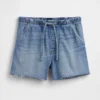 3,5” laaghangende, comfortabele denimkorte broek