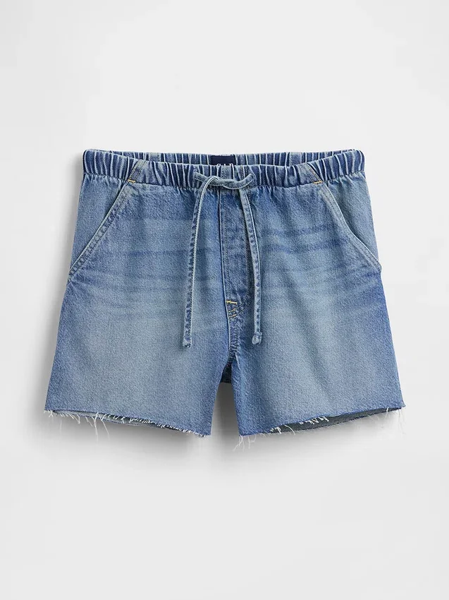 3,5” laaghangende, comfortabele denimkorte broek