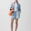 3,5” ultrazachte, laaghangende, comfortabele denimkorte broek