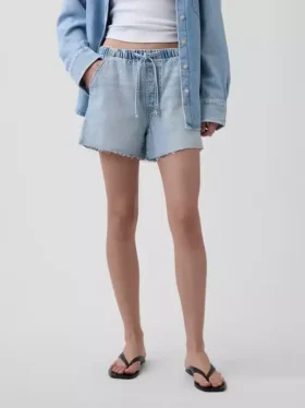 3,5” ultrazachte, laaghangende, comfortabele denimkorte broek