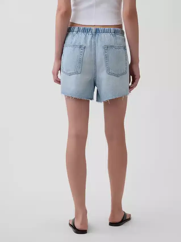 3,5” ultrazachte, laaghangende, comfortabele denimkorte broek