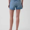 3" denimkorte broek met lage taille