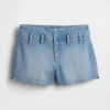 3" denimkorte broek met lage taille
