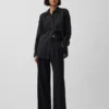 365 Broek met hoge taille van linnenmix