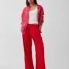 365 Broek met hoge taille van linnenmix