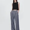 365 Broek met hoge taille van linnenmix