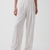 365 Broek met hoge taille van linnenmix