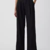 365 Broek met hoge taille van linnenmix
