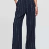 365 Broek met hoge taille van linnenmix