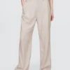 365 Broek met hoge taille van linnenmix