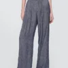 365 Broek met hoge taille van linnenmix