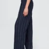 365 Broek met hoge taille van linnenmix