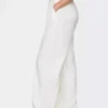 365 Broek met hoge taille van linnenmix